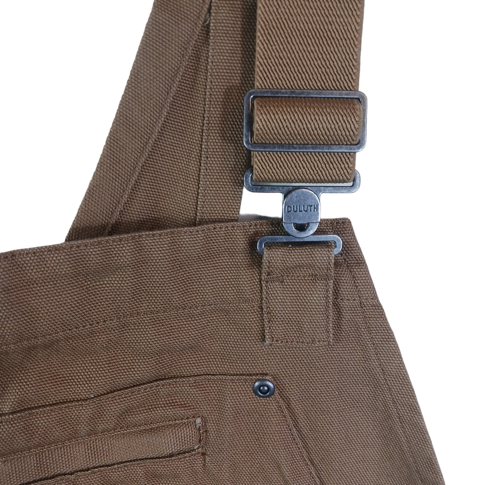 Duluth Trading Mens 46x30 Fire Hose Ultimate Bib Overalls Brown Cargo Comfy - Picture 12 of 16